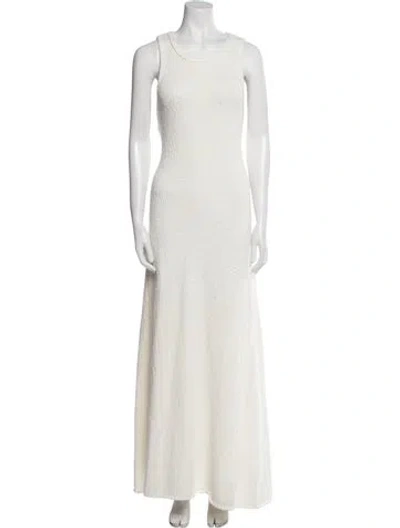 Pre-owned Dissh Scoop Neck Long Dress In Neutral
