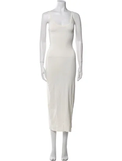 Pre-owned Dissh Scoop Neck Long Dress In Neutral