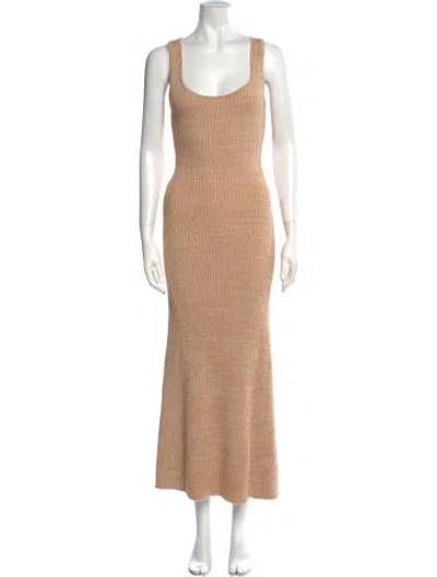 Pre-owned Dissh Scoop Neck Long Dress In Neutral