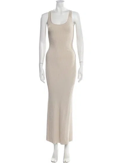 Pre-owned Dissh Scoop Neck Long Dress In Neutral