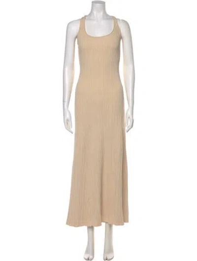 Pre-owned Dissh Scoop Neck Long Dress In Neutral