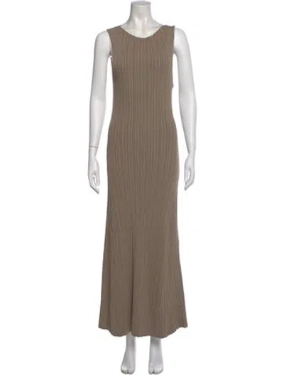 Pre-owned Dissh Scoop Neck Long Dress In Neutral