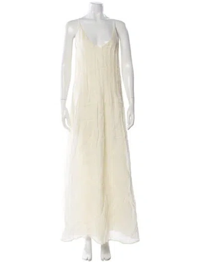 Pre-owned Dissh Scoop Neck Long Dress In Neutral
