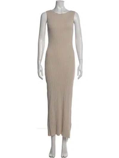 Pre-owned Dissh Scoop Neck Long Dress In Neutral