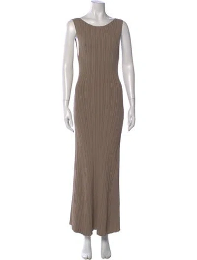 Pre-owned Dissh Scoop Neck Long Dress In Neutral