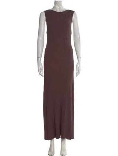 Pre-owned Dissh Scoop Neck Long Dress In Neutral