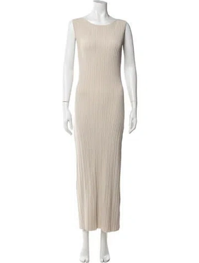 Pre-owned Dissh Scoop Neck Long Dress In Neutral
