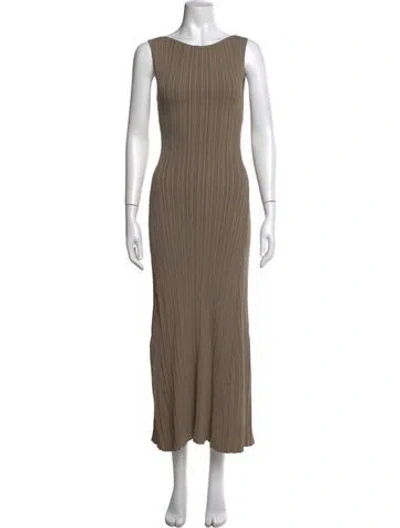 Pre-owned Dissh Scoop Neck Long Dress In Neutrals