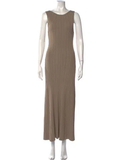 Pre-owned Dissh Scoop Neck Long Dress In Neutrals