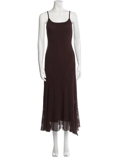 Pre-owned Dissh Scoop Neck Midi Length Dress In Brown