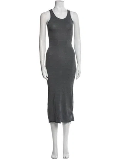 Pre-owned Dissh Scoop Neck Midi Length Dress In Gray