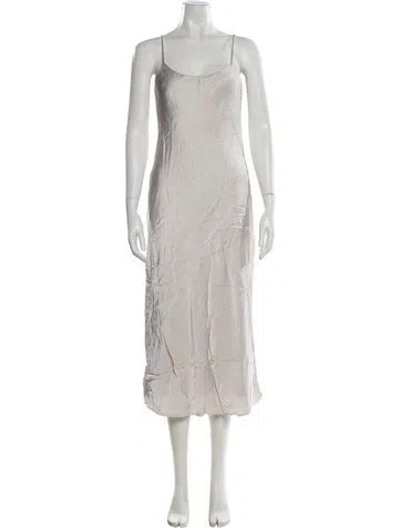 Pre-owned Dissh Scoop Neck Midi Length Dress In Neutral