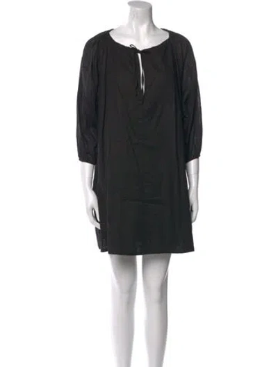 Pre-owned Dissh Scoop Neck Mini Dress In Black