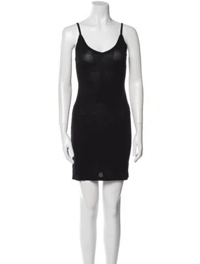 Pre-owned Dissh Scoop Neck Mini Dress In Black