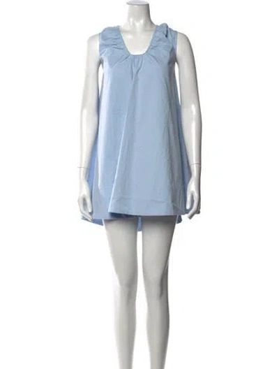 Pre-owned Dissh Scoop Neck Mini Dress In Blue