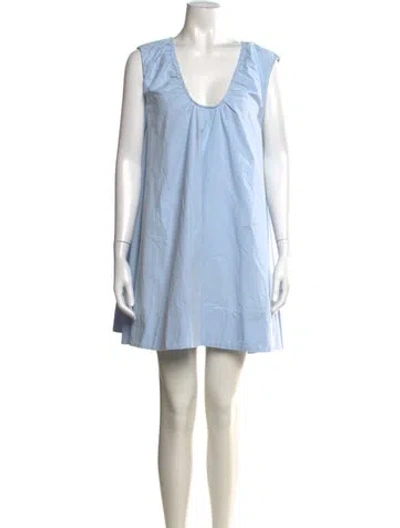 Pre-owned Dissh Scoop Neck Mini Dress In Blue