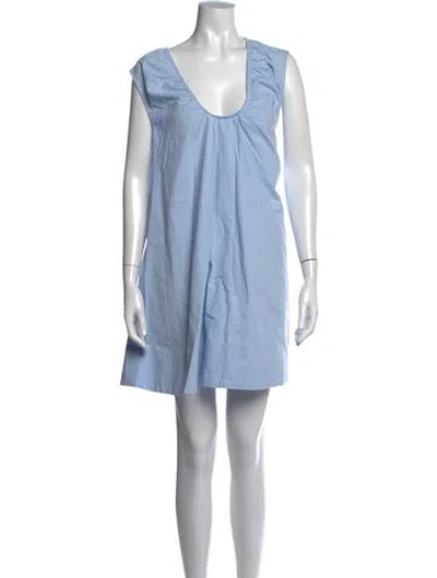 Pre-owned Dissh Scoop Neck Mini Dress In Blue