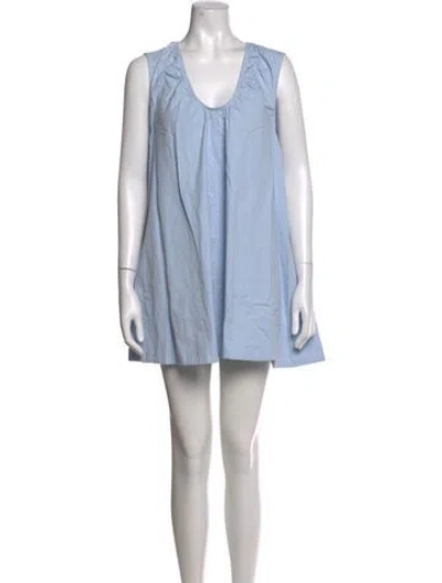 Pre-owned Dissh Scoop Neck Mini Dress In Blue