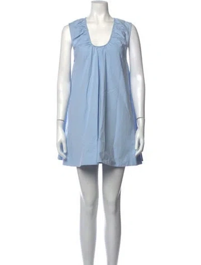 Pre-owned Dissh Scoop Neck Mini Dress In Blue