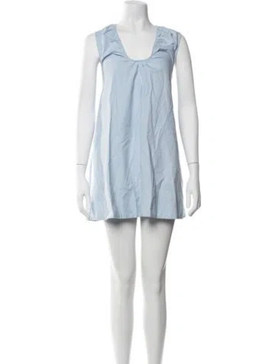 Pre-owned Dissh Scoop Neck Mini Dress In Blue