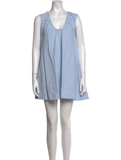 Pre-owned Dissh Scoop Neck Mini Dress In Blue