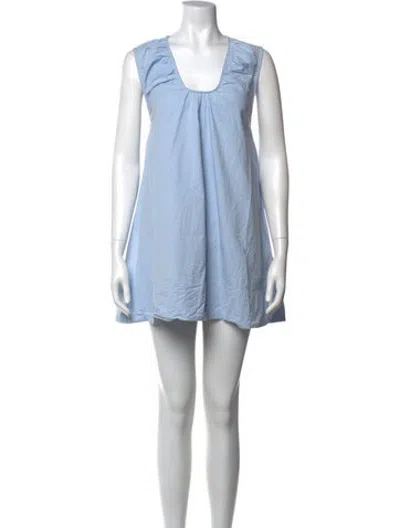 Pre-owned Dissh Scoop Neck Mini Dress In Blue