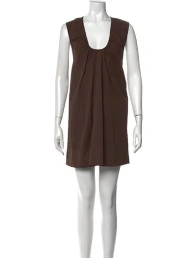 Pre-owned Dissh Scoop Neck Mini Dress In Brown