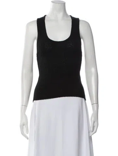 Pre-owned Dissh Scoop Neck Sleeveless Top In Black