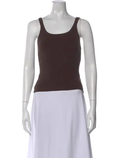 Pre-owned Dissh Scoop Neck Sleeveless Top In Brown