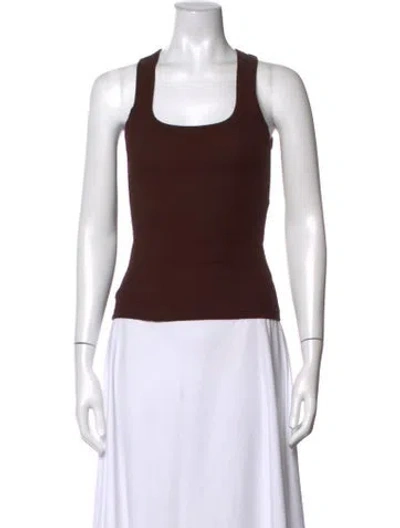 Pre-owned Dissh Scoop Neck Sleeveless Top In Brown