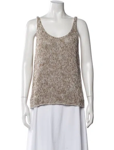 Pre-owned Dissh Scoop Neck Sleeveless Top In Neutrals