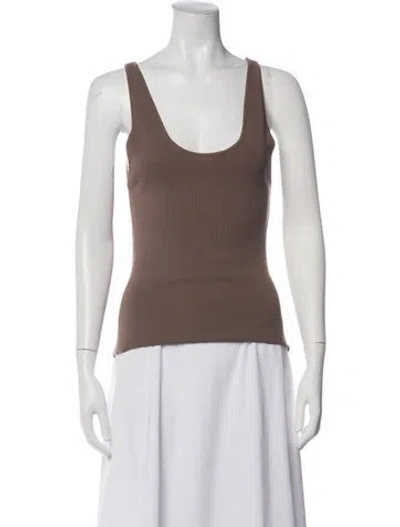 Pre-owned Dissh Scoop Neck Sleeveless Top W/ Tags In Brown