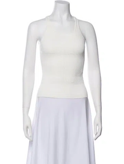 Pre-owned Dissh Scoop Neck Sleeveless Top In White