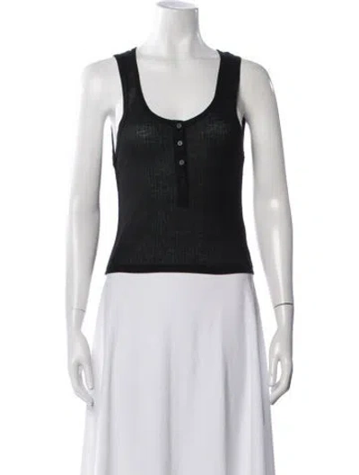 Pre-owned Dissh Scoop Neck Sleeveless Top In White
