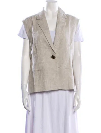 Pre-owned Dissh Sela Linen Vest W/ Tags In Neutral