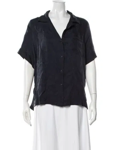 Pre-owned Dissh Short Sleeve Button-up Top In Blue