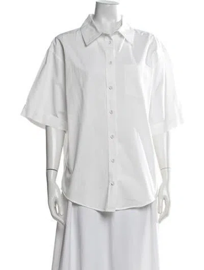 Pre-owned Dissh Short Sleeve Button-up Top In Neutrals