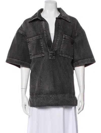 Pre-owned Dissh Short Sleeve Top In Gray
