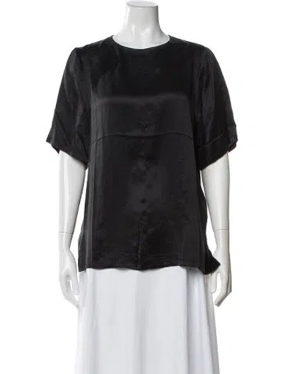 Pre-owned Dissh Silk Crew Neck Top W/ Tags In Black