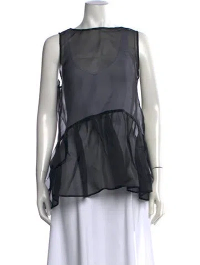 Pre-owned Dissh Silk Crew Neck Top W/ Tags In Black