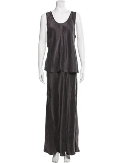 Pre-owned Dissh Silk Grosgrain Trim Skirt Set In Gray