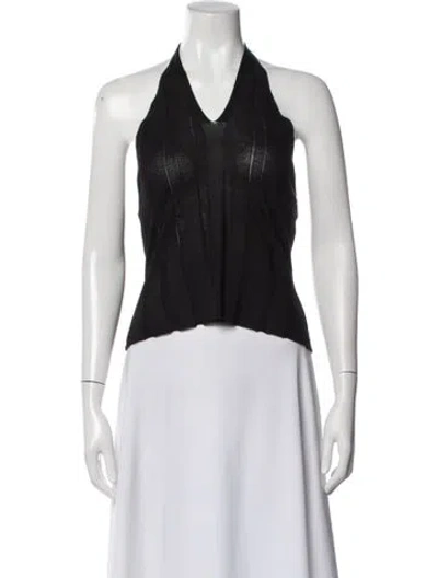 Pre-owned Dissh Silk Halterneck Crop Top In Black
