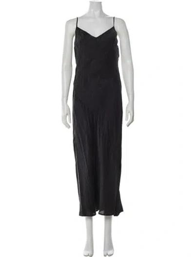 Pre-owned Dissh Silk Long Dress In Black/white