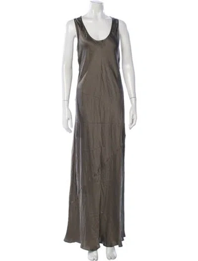 Pre-owned Dissh Silk Long Dress In Green