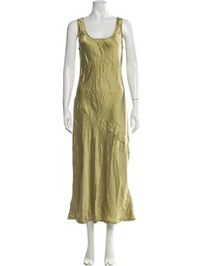Pre-owned Dissh Silk Long Dress In Green