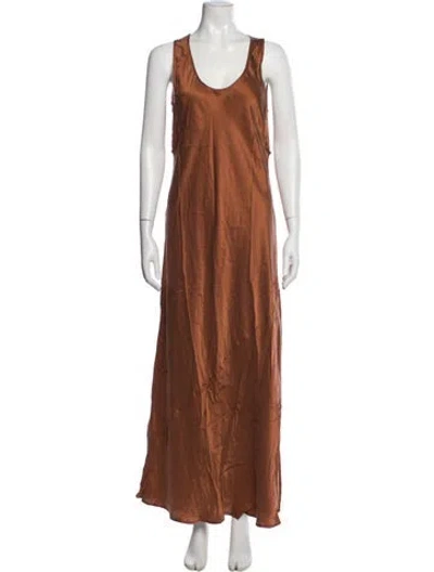 Pre-owned Dissh Silk Long Dress W/ Tags In Brown
