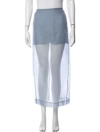 Pre-owned Dissh Silk Long Skirt In Blue