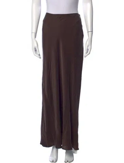 Pre-owned Dissh Silk Long Skirt W/ Tags In Brown