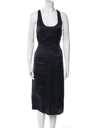 Pre-owned Dissh Silk Midi Length Dress In Blue