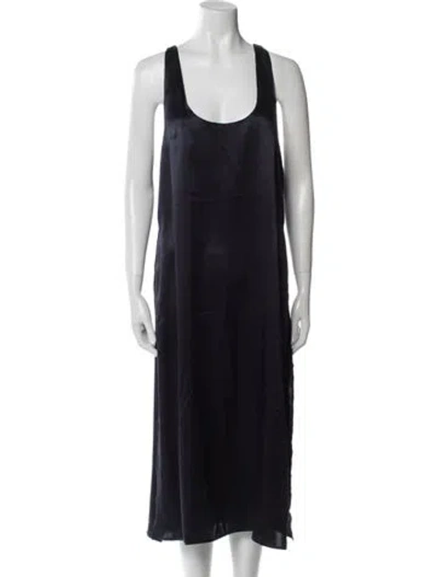 Pre-owned Dissh Silk Midi Length Dress In Blue